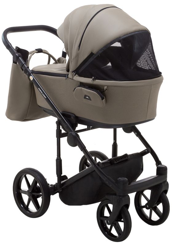 Коляска 2 в 1 Adamex Porto Light ECO кожа 100% SA-9 тёмный капучино