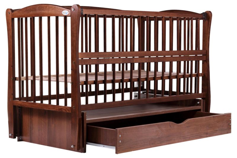 Кровать Babyroom Елит маятник, ящик, откидной бок DEMYO-5  бук орех