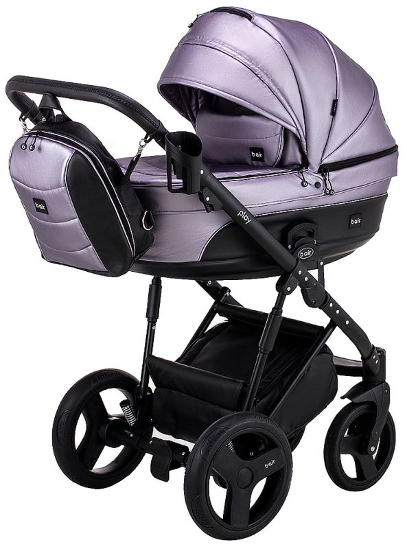 Коляска 2 в 1 Bair Play Plus BPL-135 світло-бузковий (перламутр) - чорний