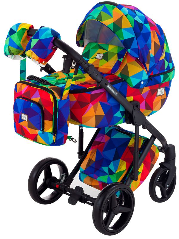 Коляска 2 в 1 Adamex Luciano Y123 кольоровий калейдоскоп