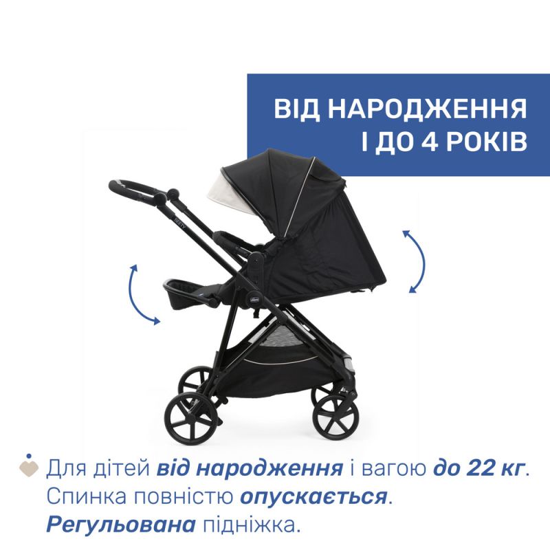 Коляска 2 в 1 Chicco Seety Etna Black