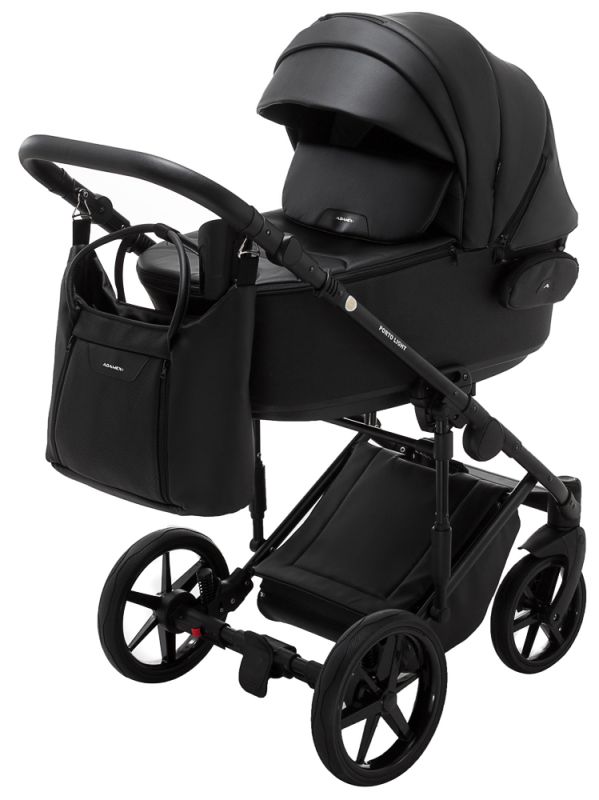 Коляска 2 в 1 Adamex Porto Light ECO кожа 100% SA-2 черный Коляска 2 в 1 Adamex Porto Light ECO кожа 100% SA-2 черный