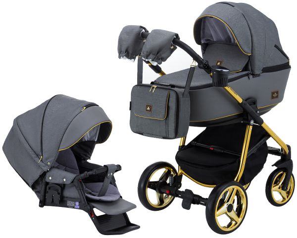 Коляска 2 в 1 Adamex Barcelona Polar (Gold) BR432
