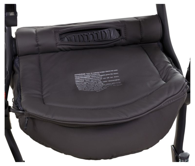 Коляска 2 в 1 Adamex Monte Deluxe Carbon кожа 100% D106 серый-бирюзовый-белый (графит карбон и рама)