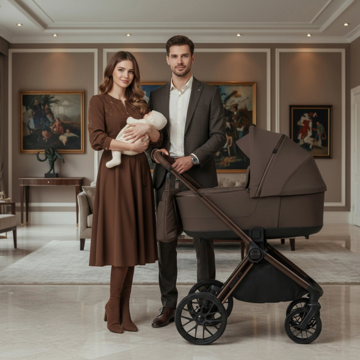 Коляска 2 в 1 Adamex Bianco 13 Chocolate Brown