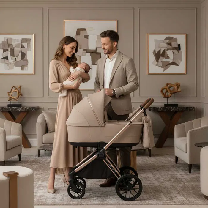 Коляска 2 в 1 Adamex Bianco 2 Champagne Latte