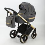 Коляска 2 в 1 Adamex Cortina CT-462 графит+золотая рама