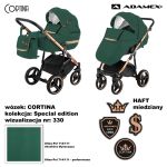 Коляска 2 в 1 Adamex Cortina CT-330 кожа зеленый сатин