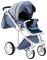 Коляска 2 в 1 Adamex Luciano jeans Q233 синий джинс - бело-синий ромб