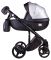 Коляска 2 в 1 Adamex Luciano кожа 100% Q256 черный - серебро