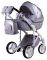 Коляска 2 в 1 Adamex Luciano кожа 100% Q257 серый - серебро