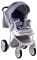 Коляска 2 в 1 Adamex Luciano кожа 100% Q257 серый - серебро