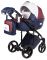 Коляска 2 в 1 Adamex Luciano кожа 100% Q258 темно-синий - бордо - белый