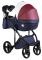 Коляска 2 в 1 Adamex Luciano кожа 100% Q258 темно-синий - бордо - белый