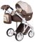 Коляска 2 в 1 Adamex Luciano кожа 100% Q266 коричневый - капучино - бежевый