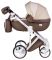 Коляска 2 в 1 Adamex Luciano кожа 100% Q266 коричневый - капучино - бежевый