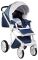 Коляска 2 в 1 Adamex Luciano кожа 100% Q272 темно-синий - голубой - белый