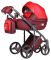 Коляска 2 в 1 Adamex Luciano кожа 100% Q273 бордо - красный