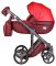 Коляска 2 в 1 Adamex Luciano кожа 100% Q273 бордо - красный