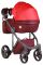 Коляска 2 в 1 Adamex Luciano кожа 100% Q273 бордо - красный