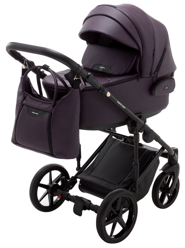 Коляска 2 в 1 Adamex Porto Light ECO кожа 100% SA-24 фиолетовый Коляска 2 в 1 Adamex Porto Light ECO кожа 100% SA-24 фиолетовый