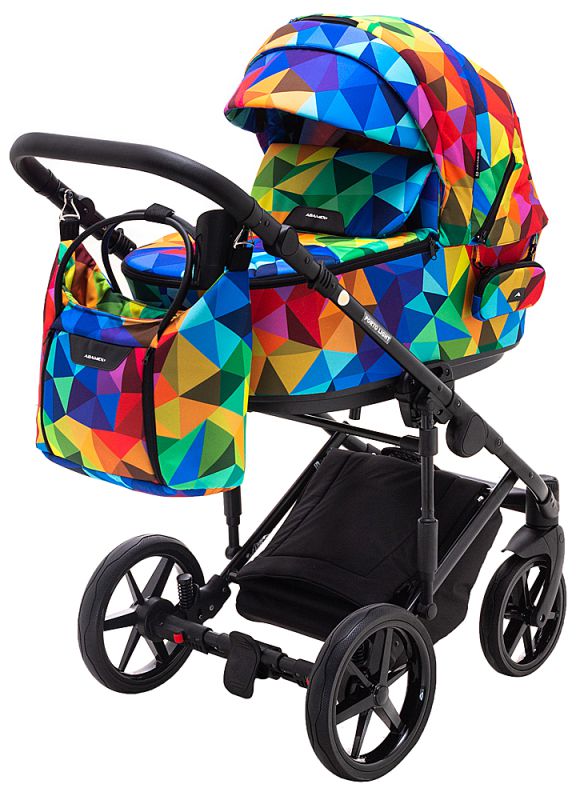 Коляска 2 в 1 Adamex Porto Light Lux Y-123 кольоровий калейдоскоп