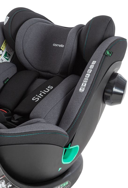 Автокресло CARRELLO Sirius CRL-8808 Absolute Black i-Size 40-150см ISOFIX, поворот