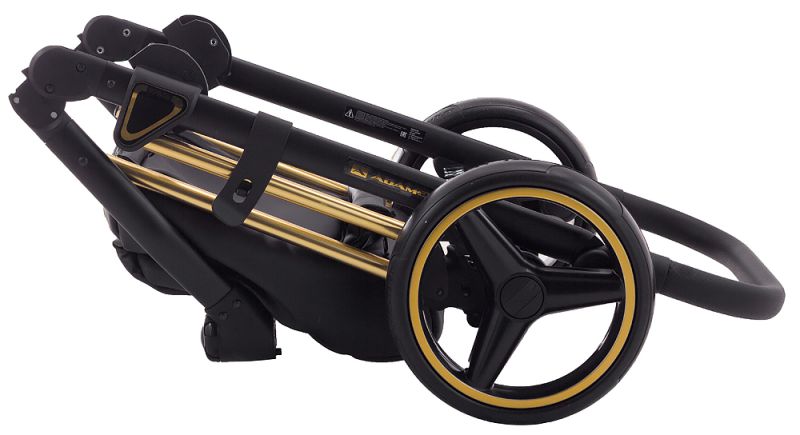 Коляска 2 в 1 Adamex Mimi Polar (Gold) кожа 100% CR305A бежевая кожа - бежевая кожа (выдавленная точка)