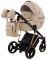 Коляска 2 в 1 Adamex Mimi Polar (Gold) кожа 100% CR305A бежевая кожа - бежевая кожа (выдавленная точка)