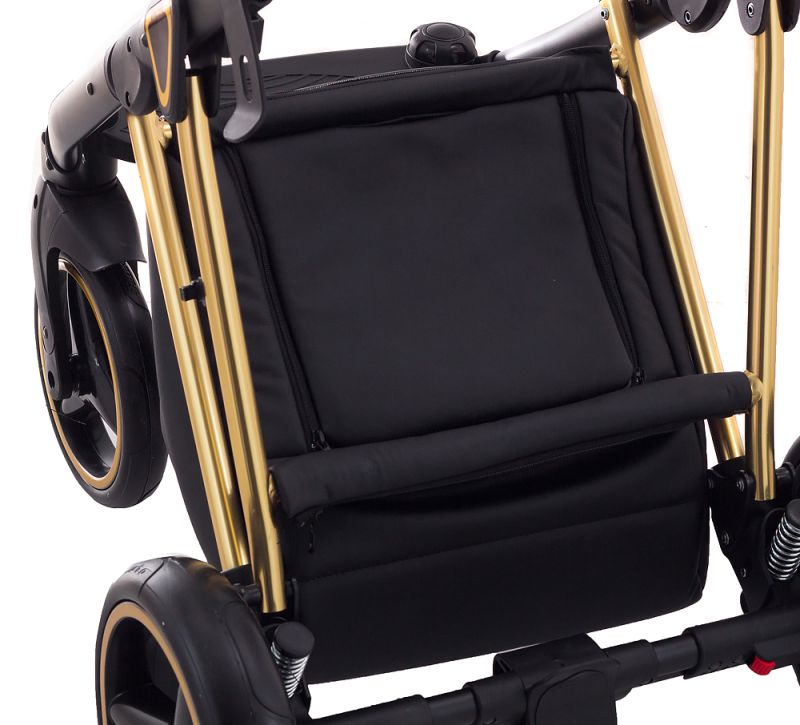 Коляска 2 в 1 Adamex Mimi Polar (Gold) кожа 100% CR305A бежевая кожа - бежевая кожа (выдавленная точка)