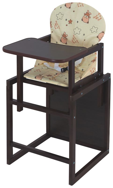 Стільчик-трансформер Babyroom Карапуз-120 тонований МДФ стільниця бежевий (ведмедики, коричневі зірки)