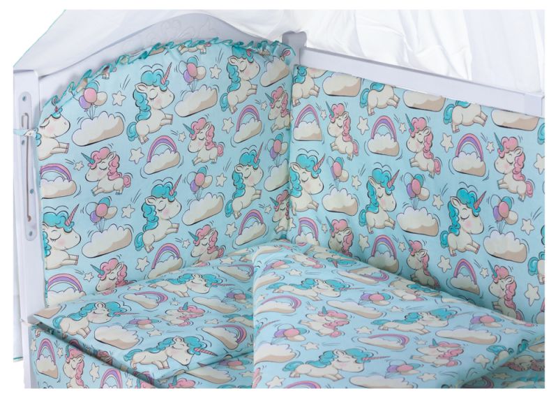 Дитяча постільна білизна Babyroom Comfort-08 unicorn блакитний (єдинороги)