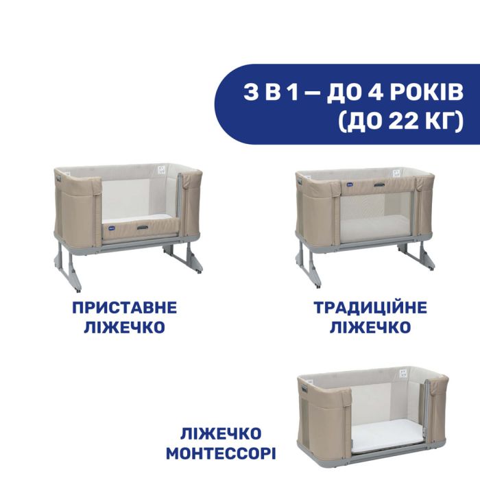 Приставная кроватка Chicco Next2Me Forever Honey Beige