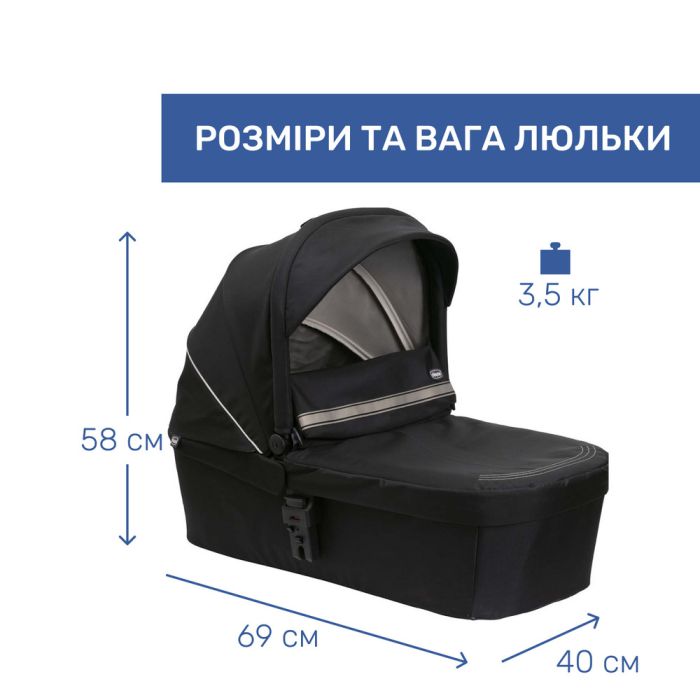 Коляска 2 в 1 Chicco Seety Etna Black