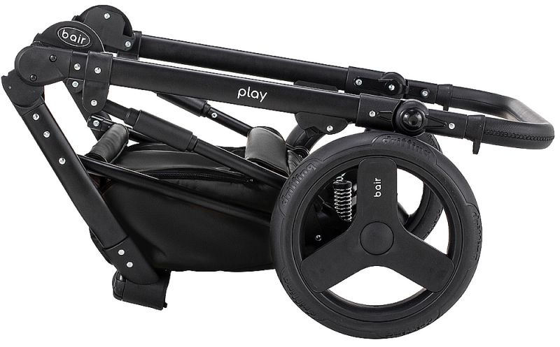 Коляска 2 в 1 Bair Play Plus Soft BPS-948 сиреневый - черный (кожа)