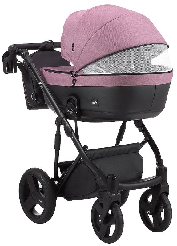 Коляска 2 в 1 Bair Play Plus Soft BPS-948 сиреневый - черный (кожа)