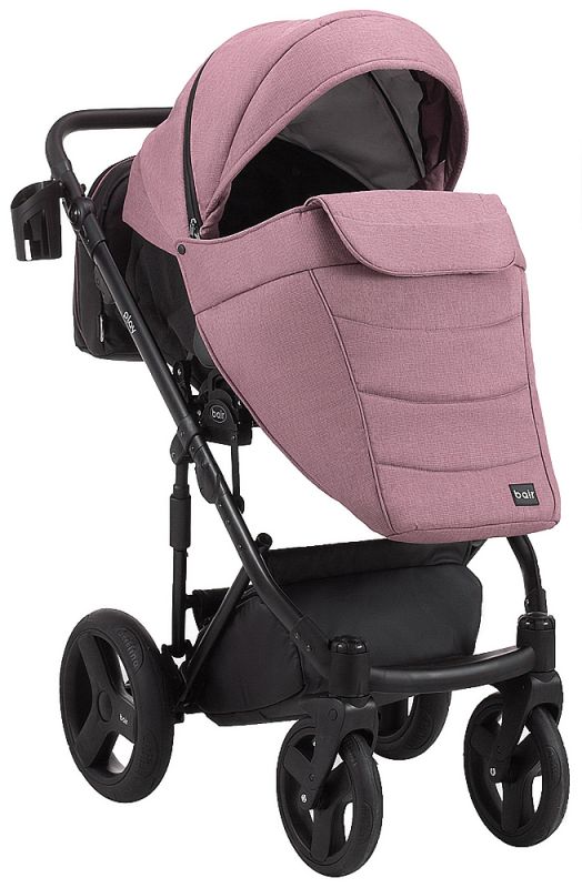 Коляска 2 в 1 Bair Play Plus Soft BPS-948 сиреневый - черный (кожа)