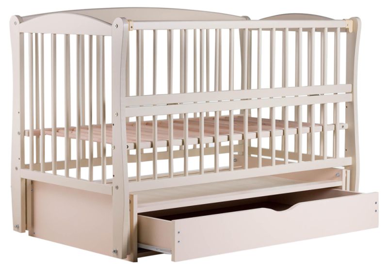 Кровать Babyroom Елит маятник, ящик, откидной бок DEMYO-5  бук слоновая кость