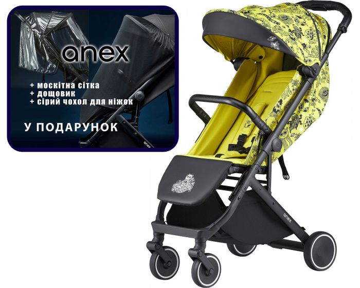 Прогулочная коляска Anex Air-X Woo + москитная сетка, дождевик, чехол на ножки