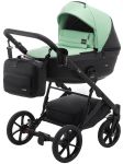 Коляска 2 в 1 Bair Kiwi кожа 100% BK-8/15 мятный - черный