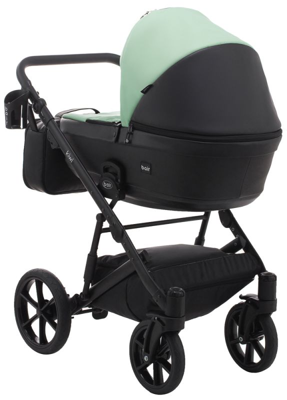 Коляска 2 в 1 Bair Kiwi кожа 100% BK-8/15 мятный - черный