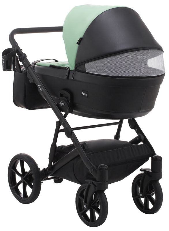 Коляска 2 в 1 Bair Kiwi кожа 100% BK-8/15 мятный - черный