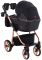 Коляска 2 в 1 Adamex Sierra Polar (Pink Gold) SR408 черный - черный кожа (перфорация)