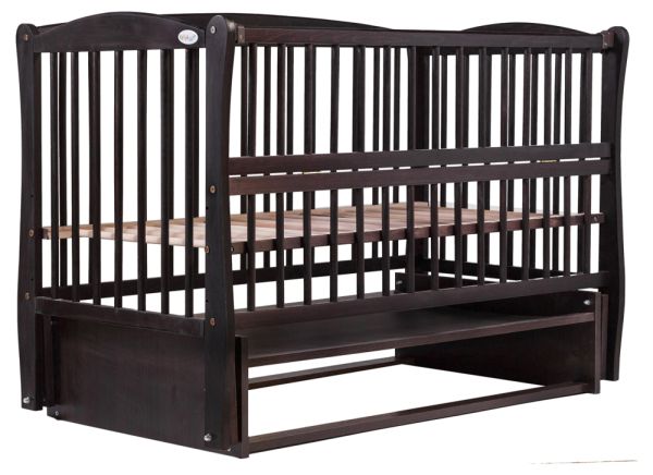 Кровать Babyroom Елит резьба, маятник, откидной бок DER-6  бук венге Кровать Babyroom Елит резьба, маятник, откидной бок DER-6  бук венге