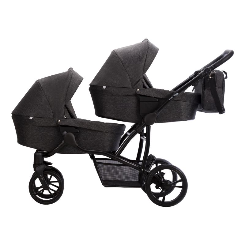 Коляска для двойни Bebetto B 42 22 графит + черная рама