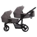 Коляска для двойни Bebetto B 42 24 серый + черная рама