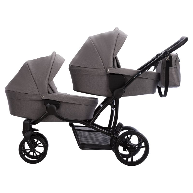 Коляска для двойни Bebetto B 42 24 серый + черная рама