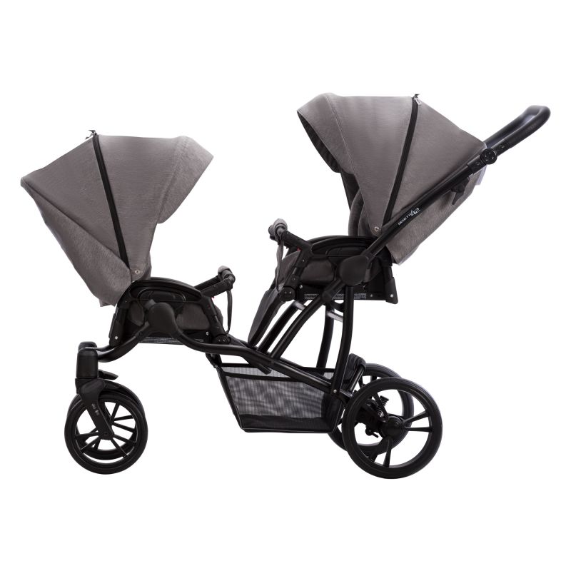 Коляска для двойни Bebetto B 42 24 серый + черная рама