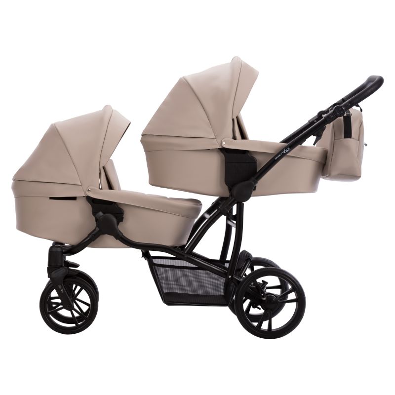 Коляска для двойни Bebetto B 42 PRO 22 бежевый + черная рама