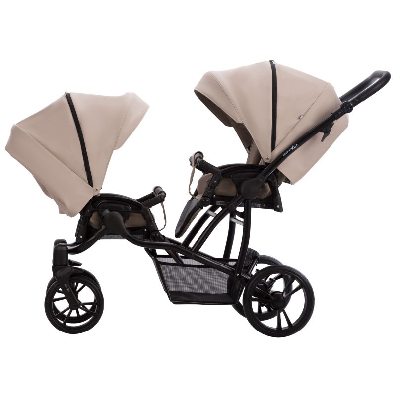 Коляска для двойни Bebetto B 42 PRO 22 бежевый + черная рама